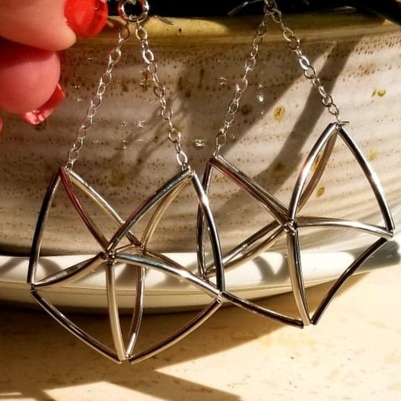 Silver Deco Earrings - Picture 1 of 4